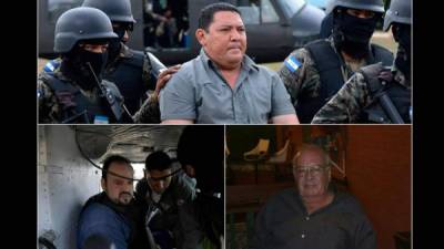 Daniel Sarmiento, alcalde de Juticalpa, en la parte superior; José Handal hijo y padre en la parte de abajo.