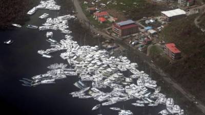 Efecto en el puerto del paso del huracán Irma y del huracán María en Tortola, Islas Vírgenes Británicas. EFE/Archivo