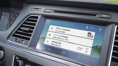 La pantalla de inicio de Android Auto, tal y como se ve en el Hyundai Sonata.