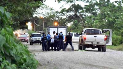 Escena del crimen en la ciudad de La Ceiba, Atlántida, Caribe hondureño.