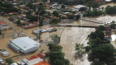 El Valle de Sula quedó como un espejo de agua luego de las tormentas Eta e Iota.