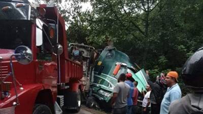 Los vehículos quedaron destruídos en plena carretera.