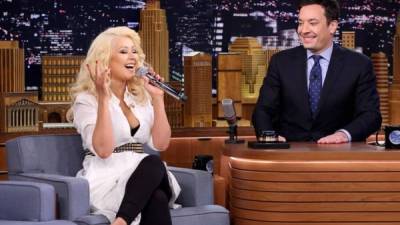 Christina Aguilera en el show de Jimmy Fallon.