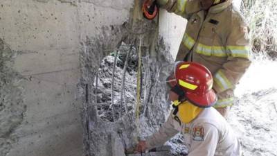 Los bomberos inspeccionaron la zona destruída para la investigación.