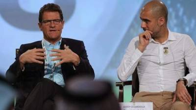 Fabio Capello y Pep Guardiola en una entrevista previa a la gala del Balón de Oro.