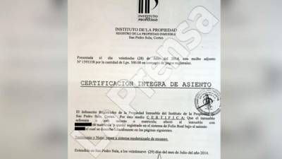 Documento en poder de LA PRENSA confirma la falsificación de escrituras.