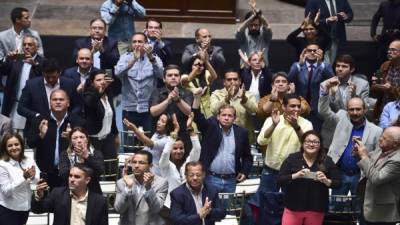 Los legisladores venezolanos durante una sesión de la Asamblea Nacional . AFP