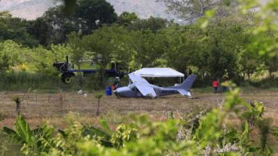 Esta es la avioneta accidentada este viernes en el aeropuerto Ramón Villeda Morales.