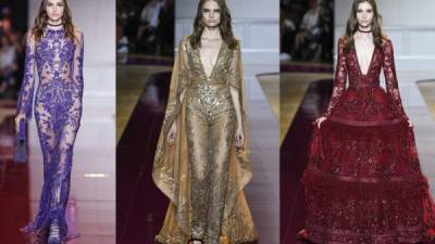 Murad incluye capas en su colección, tal como las hemos visto en las de Schiaparelli o Elie Saab.