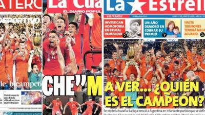 Los principales diarios de Chile destacaron hoy en sus portadas el triunfo de Chile ante Argentina y celebraron a lo grande.