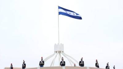 Celebración del Día de la Bandera realizada en la capital hondureña.