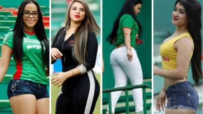 Las imágenes de las chicas que adornan el partido entre Marathón y Motagua en el estadio Yankel Rosenthal.