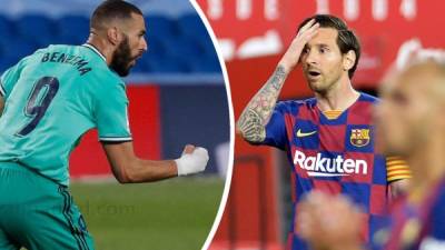 Benzema está a la estela de Messi en la lucha por el Pichichi de la Liga Española.