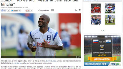 El jugador hondureño, David Suazo. Foto: Fifa.com