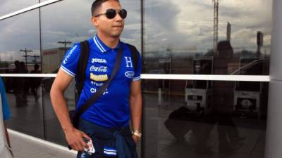 Emilio Izaguirre a su llegada con la Selección de Honduras a Tegucigalpa.