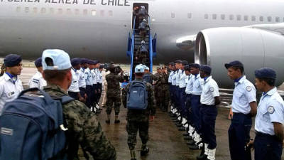En un avión chileno partieron la mañana de este viernes los 37 militares hondureños hacia Haití.