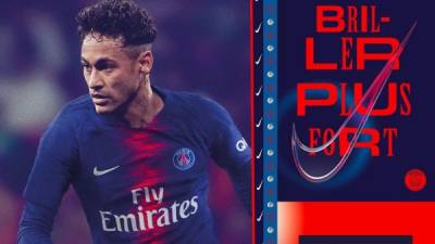 La imagen que ha usado el PSG de Neymar para promocionar su nueva camiseta. Foto Twiitter PSG