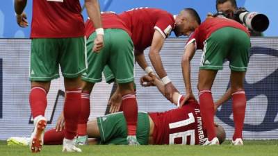 El marroquí Noureddine Amrabat dio el susto en el partido entre Irán y Marruecos. Foto AFP