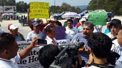 Los productores de café hemos estado abandonado por el Ihcafé, dijo uno de los manifestantes.