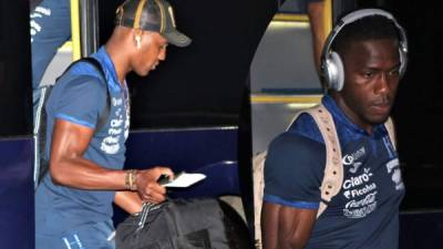 Brayan Beckeles y Maynor Figueroa, encabezando la expedición de la Selección de Honduras en Porto Alegre. Fotos @FenafuthOrg