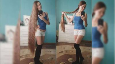 A la joven rusa, Dashik Gubanova, le gusta posar frente al espejo luciendo su larga melena. Foto cortesía de Instagram Dashik Gubanova.