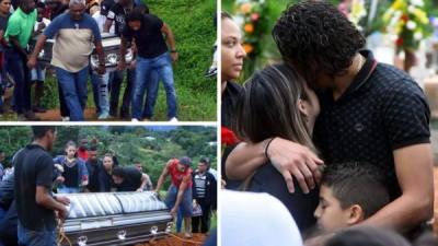 Argentina Hernández Kirckonnell, madre del portero del Real España, Kevin Hernández, fue sepultada la tarde de este lunes en el cementerio San Isidro de su ciudad natal La Ceiba. Foto Samuel Zelaya