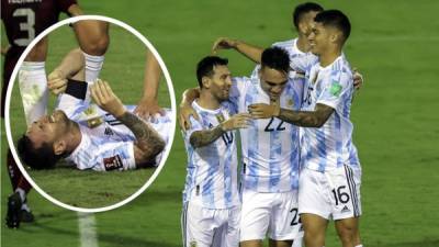 Argentina se llevó el triunfo en su visita a Venezuela en las eliminatorias sudamericanas. Foto AFP