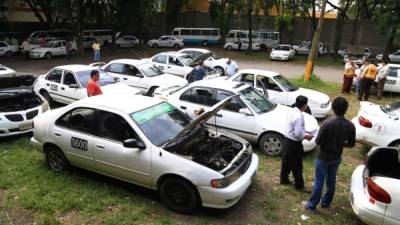 Los taxis fueron inspeccionados en San Pedro Sula.
