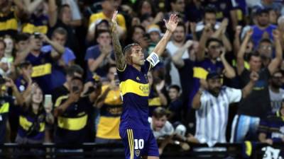 Carlos Tévez le dio el título a Boca Juniors en La Bombonera. Foto AFP