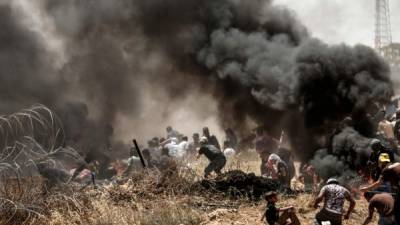 Violentas protestas en la frontera entre Gaza e Israel.