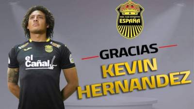 El anuncio del Real España sobre la baja de Kevin Hernández de la plantilla.