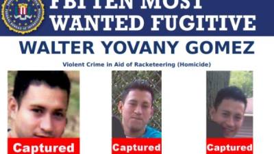 El FBI emitió una declaración en su página web diciendo que Walter Yovany Gómez había sido capturado.