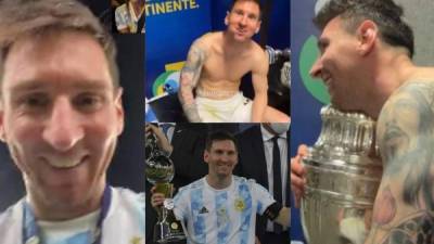 Lionel Messi ha festejado por todo lo alto la obtención de la Copa América 2021 ya que ha sido su primer título con la Selección de Argentina. El astro argentino perdió el control en las celebraciones. Fotos AFP, EFE y capturas Instagram.