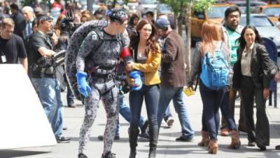 Megan Fox en grabaciónes de 'Teenage Mutant Ninja Turtles'.