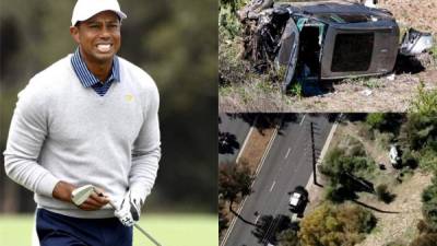 El mejor golfista de todos los tiempos, Tiger Woods, ha sufrido un fuerte accidente automovilístico en la ciudad de Los Angeles, Estados Unidos. Las imágenes de cómo quedó su auto son impactantes. Fotos AFP y EFE.