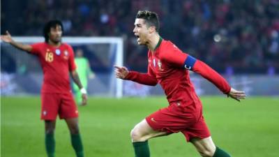 Cristiano Ronaldo celebrando su segundo gol contra Egipto. Foto AFP