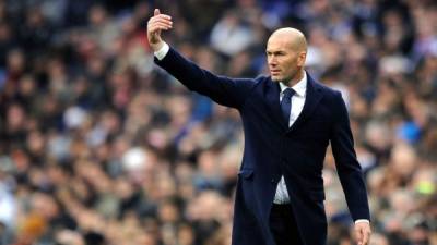 Zinedine Zidane, durante el partido contra el Sporting Gijón.