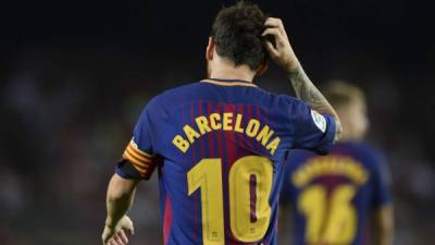 Lionel Messi en el Camp Nou contra el Betis. Foto AFP