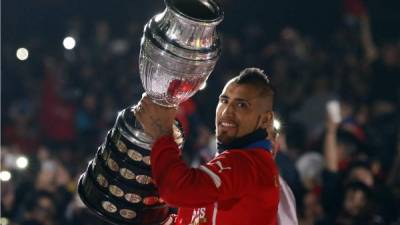 Vidal festejó a los grande la obtención de la Copa América.