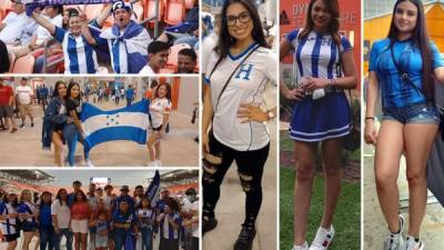 Tremendo ambiente se vive en el partido de la Selección de Honduras contra Granada por la primera jornada del Grupo D de la Copa Oro. Bellas chicas adornan el estadio BBVA Compass de Houston.