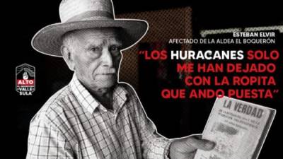 'He hecho intentos por escribir mi vida, pero me frustro', dice Esteban Elvir de la aldea El Boquerón.