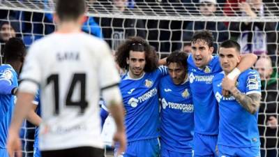 El Getafe le pasó por encima completamente al Valencia en el Coliseum Alfonso Pérez. Foto AFP