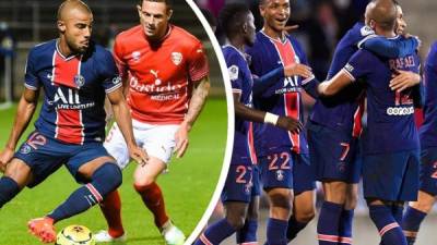 El PSG, con dos goles de Mbappé y gran debut de Rafinha, goleó al Nimes en la Ligue 1.