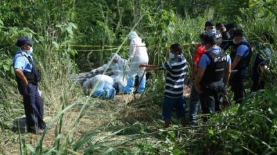 En un agujero en medio de la maleza estaba el cuerpo del joven.