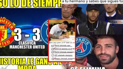 Los divertidos memes que dejó la eliminación del PSG en los octavos de final de la Champions League contra el Manchester United. Neymar, protagonista de las burlas.