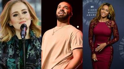 Adele, Drake y Beyoncé compiten en la categoría de mejor álbum del año.