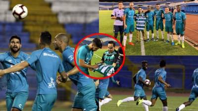 Imágenes del reconocimiento de campo del club Santos Laguna de México en el estadio Olímpico, donde enfrentará al Marathón en la ida de octavos de final de la Concacaf Liga de Campeones.