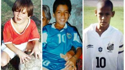 Los tres cracks del Barcelona, Lionel Messi, Luis Suárez y Neymar, comenzaron desde pequeños a forjar su extraordinario presente. Sacrificio y amor por la pelota los han hecho referentes a seguir para niños y jóvenes.