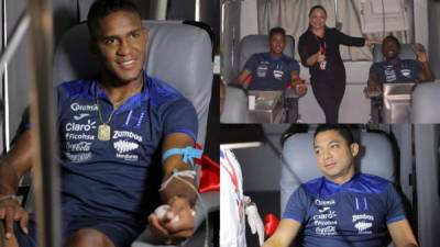 Brayan Beckeles, Antony Lozano, Alberth Elis y Emilio Izaguirre participaron en la donación de sangre.