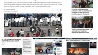 Los medios internacionales están informando sobre los disturbios que están ocurriendo en Honduras.